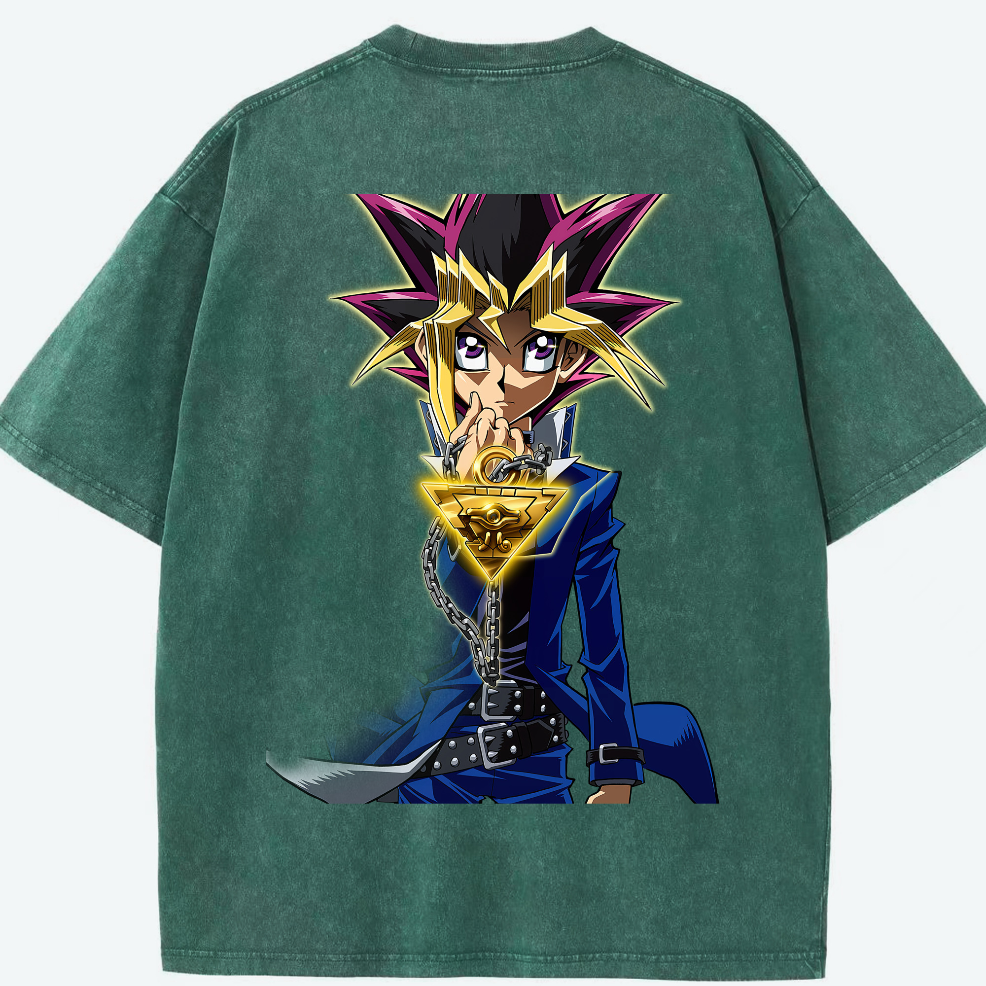 （画像用） 遊☆戯☆王 Yu-Gi-Oh! 綿100% ヴィンテージ風 半袖Tシャツ（背面プリント）